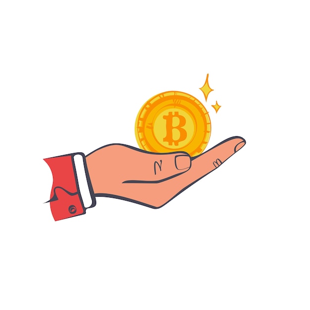 Coin bitcoin hold hand Mining crypto currency