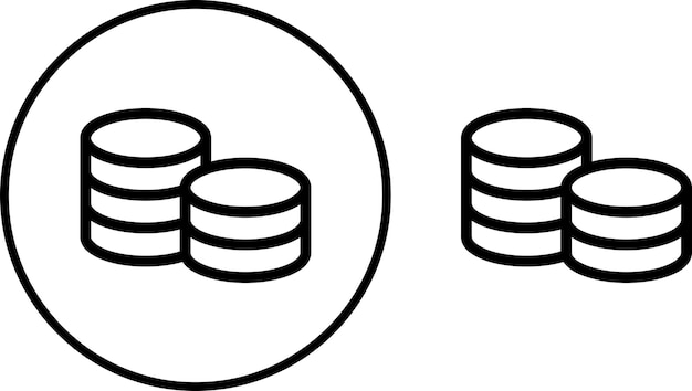Coin icons Money silhouette icon on a white background Vector illustration of coins