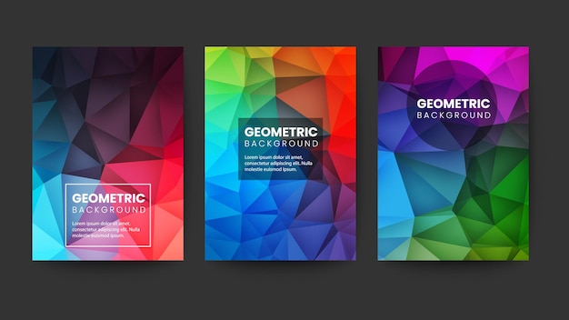Çokgen Geometrik Soyut Renkli Arka Plan Vektör İllüstrasyonu