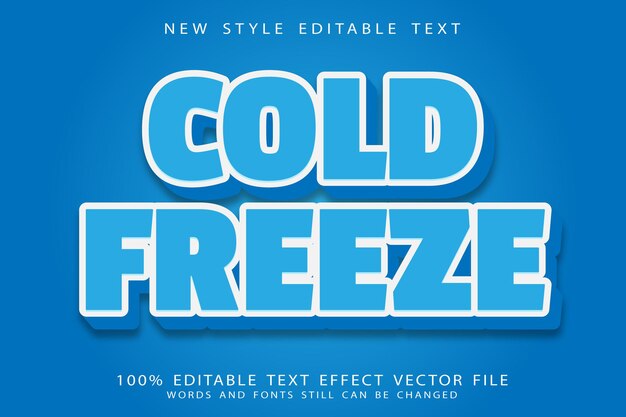 Cold freeze editable text effect emboss modern style