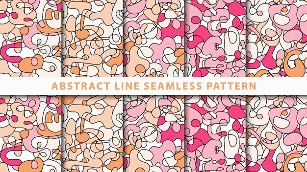 Collection abstract line seamless pattern