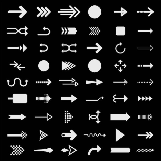 collection illustrated arrow signs