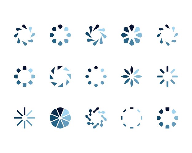 Collection Loading bar status icon Vector Set loaded icons Download progress Donload or Upload