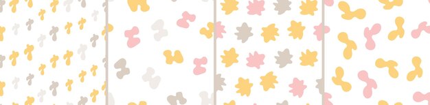 Collection of abstract seamless pattern Simple organic shapes