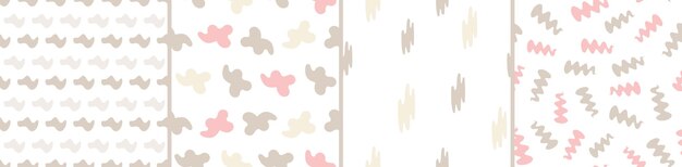 Collection of abstract seamless pattern Simple organic shapes
