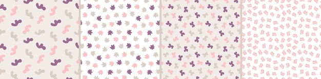 Collection of abstract seamless pattern Simple organic shapes