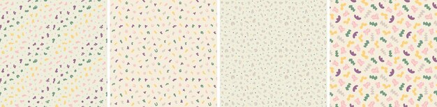 Collection of abstract seamless pattern Simple organic shapes