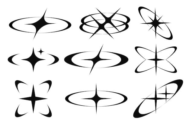 Collection of Abstract Starburst and Sparkle Icons