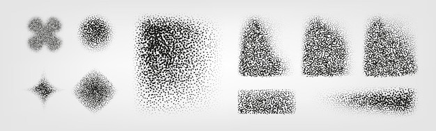 Collection of abstract textured shapes and patterns for graphic design