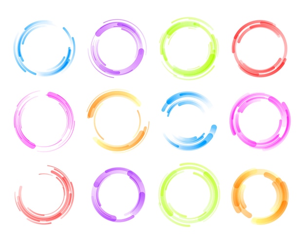 collection of Circular colored lines