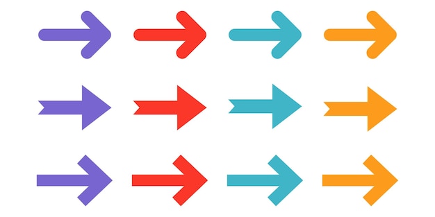 collection of colorful arrow directions