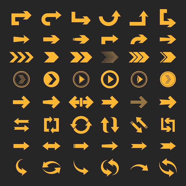 collection of concept arrows for web design mobile apps interface and more