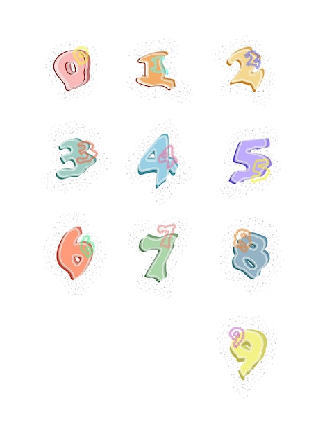 collection of creative number zero to nine vector templates