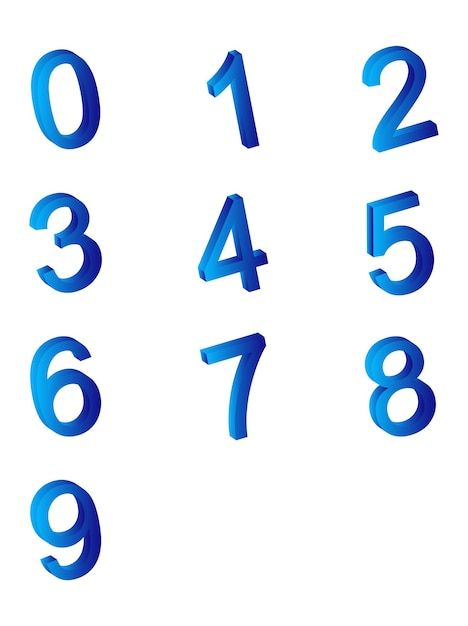 Collection of creative number zero to nine vector templates