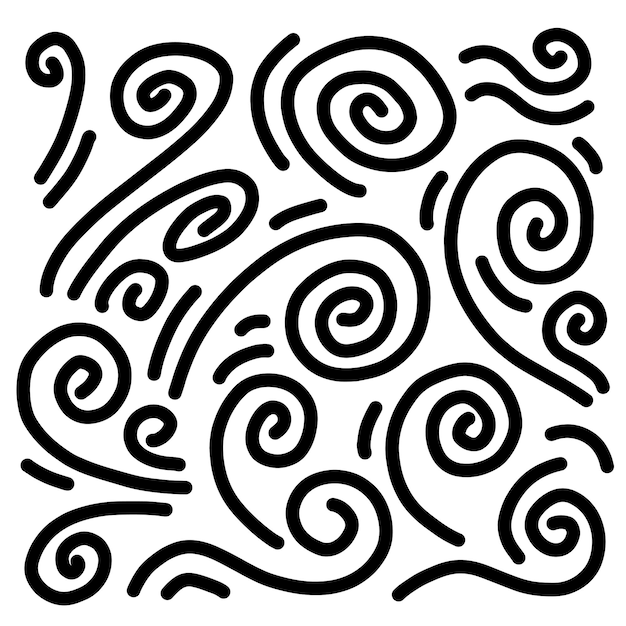 Collection of decorative scribbles and spirals perfect swirls for graphic design