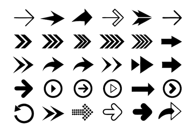 collection of different arrow shapes and styles