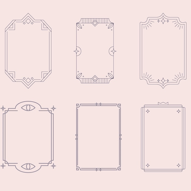 collection of different frames with stars minimalistic linear frames arches elements geometric s