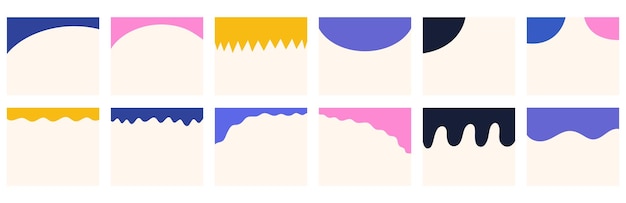 collection of different shapes header or footer for square post or websites