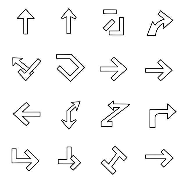 collection of directional arrow icons