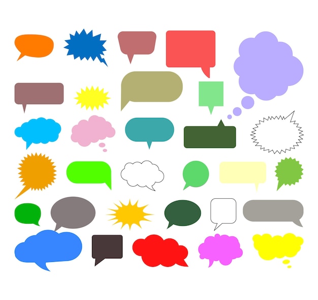 Collection of Diverse Speech and Thought Bubbles