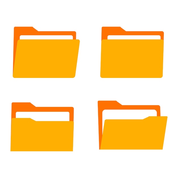 collection of file document icons yellow color