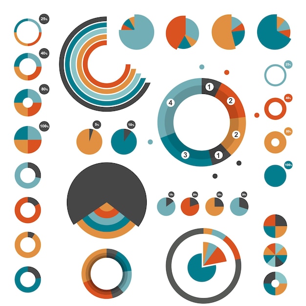 Collection of flat infographics elements.