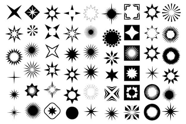 Collection of Geometric Starburst Shapes