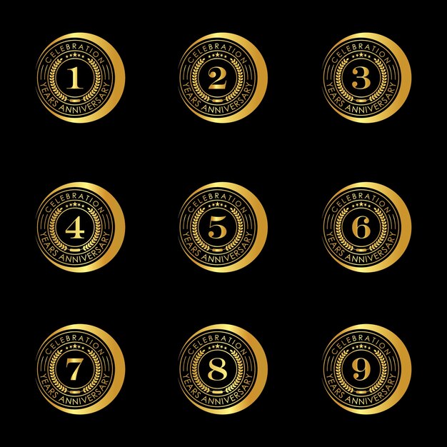 Collection of Golden Anniversary Logo Template