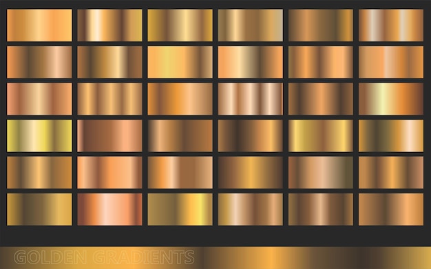 Collection of Golden Bronze and Copper Gradient Textures