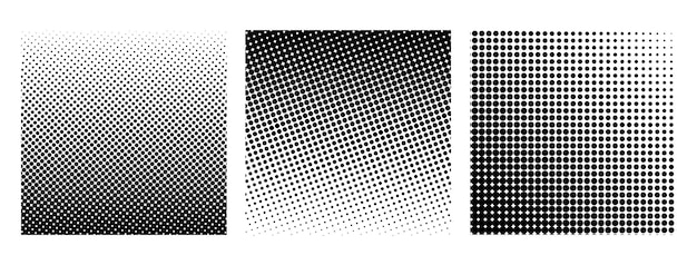 collection of Halftone square isolated on white