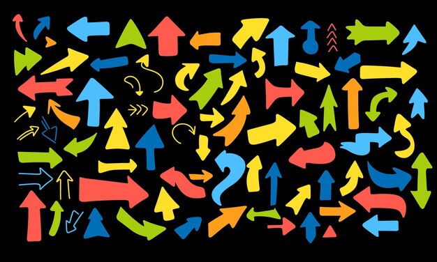Collection of hand drawn arrows Arrows set Hand drawn vector art