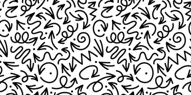 collection of hand drawn arrows seamless pattern vector doodle design element illustration on white backgroundfor business infographics banners web and concept design