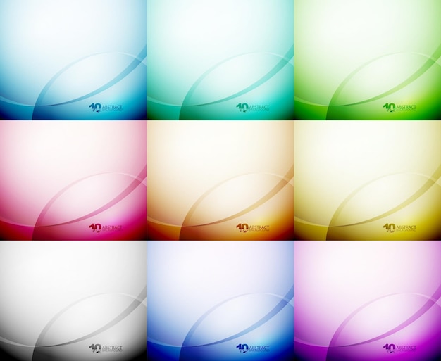 Collection of light wave backgrounds