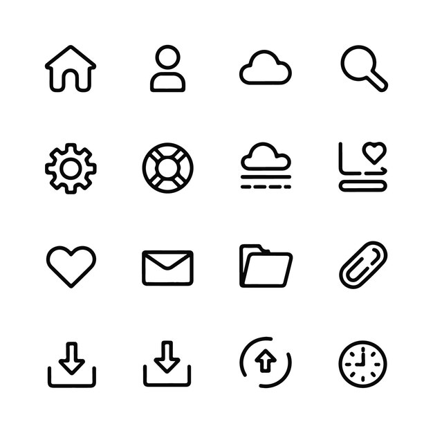 collection of line icons for web and app design