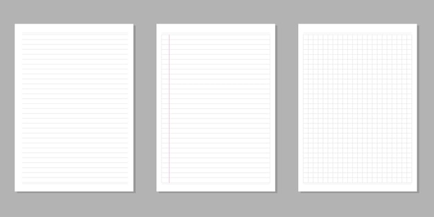 collection of lined notebook paper