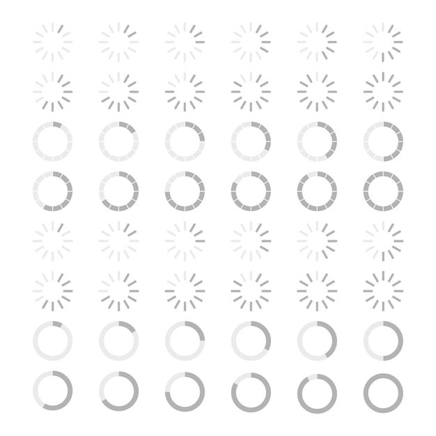 collection of loading progress bars circle shape white background vector illustration eps 10