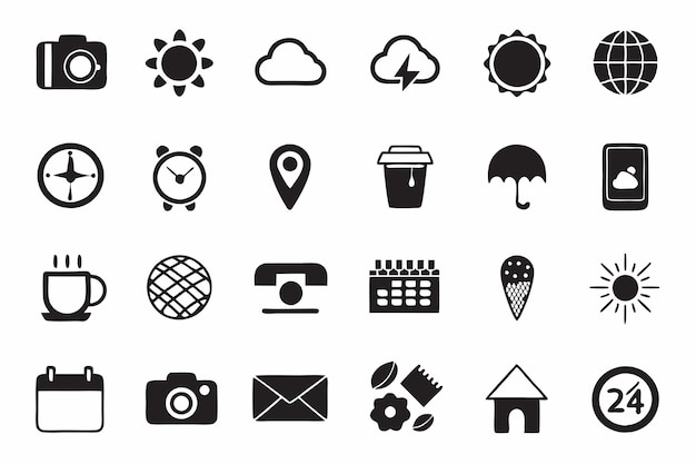 Collection of Minimalist Black Icons