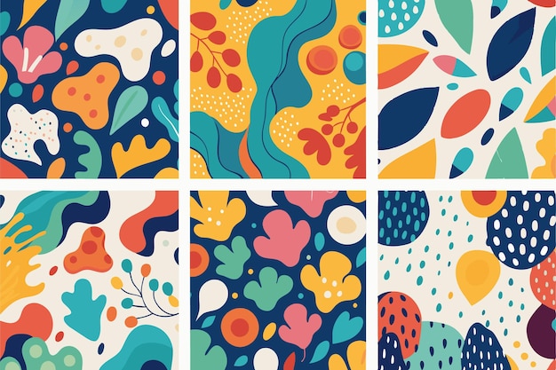 Collection of modern abstract seamless patterns