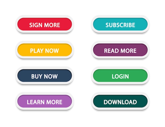 collection of modern buttons for website and user interface