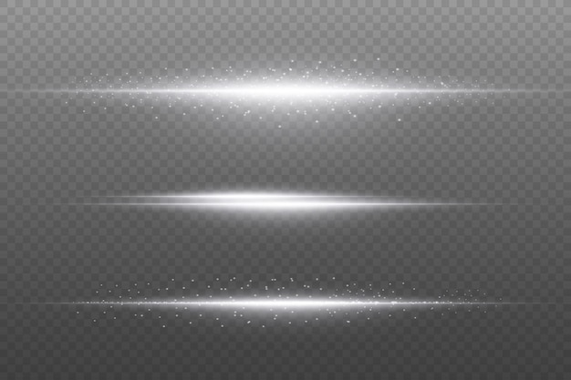 collection of neon laser beams glare flash shining spark particles