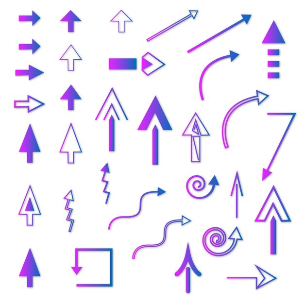 Collection of purple arrows