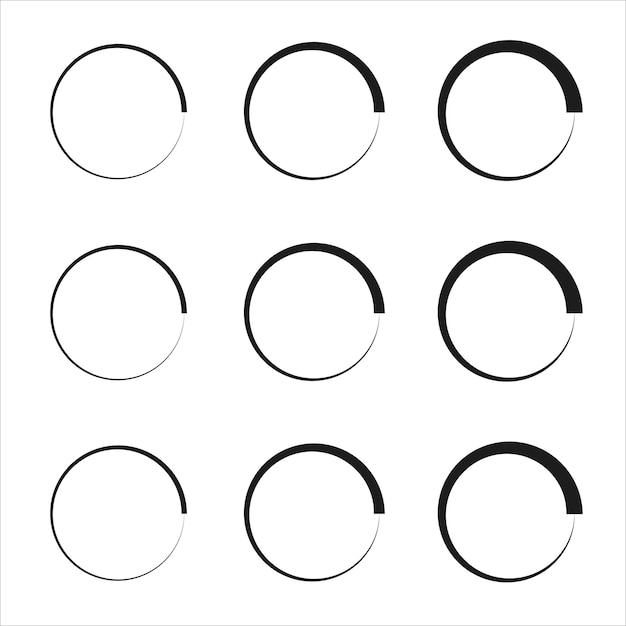 Collection of Round Sketch hand drawn Doodle circles for design elements