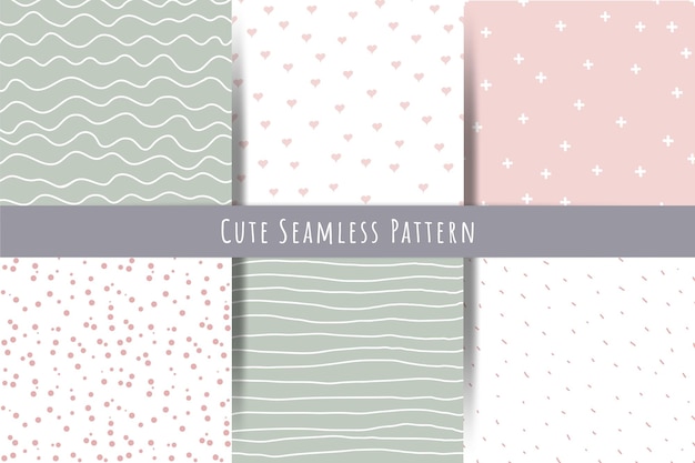 Collection of  simple seamless vector patterns