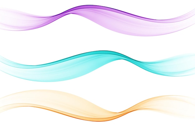 Collection of smooth smoky waves Design element wave flow