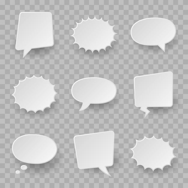 Collection of speech bubbles isolated