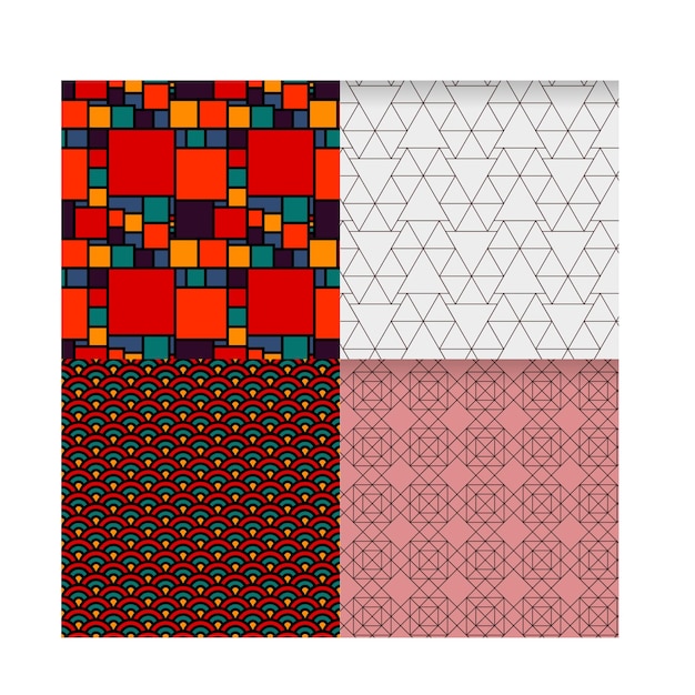collection of striped seamless geometric patterns