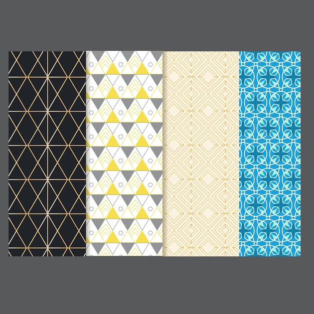 Collection of striped seamless geometric patterns