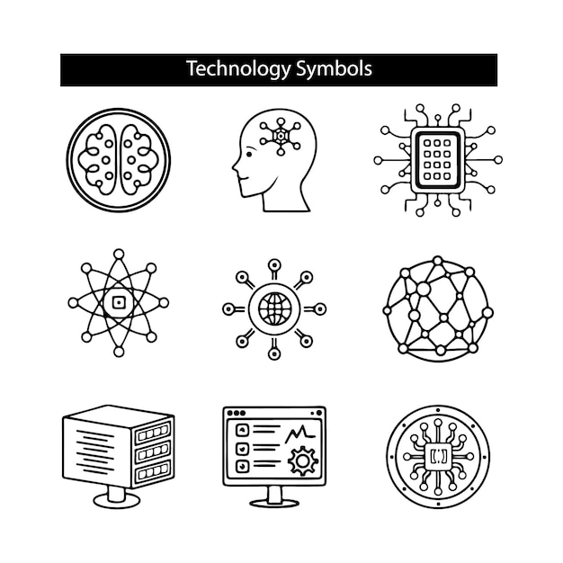 Collection of Technology Symbols and Icons