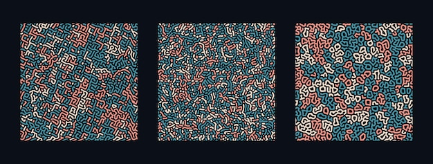 Collection of turing abstract seamless pattern.  