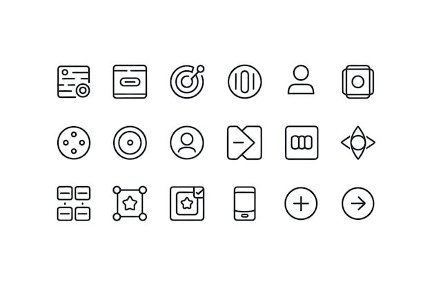 Collection of UI Icons for Web and Mobile Interface Elements